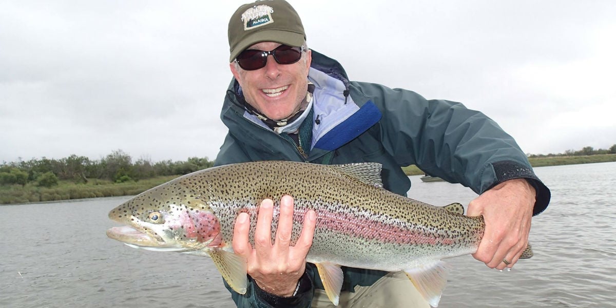 Trophy Rainbow Trout caught at Angler's Alibi Fishing Lodge