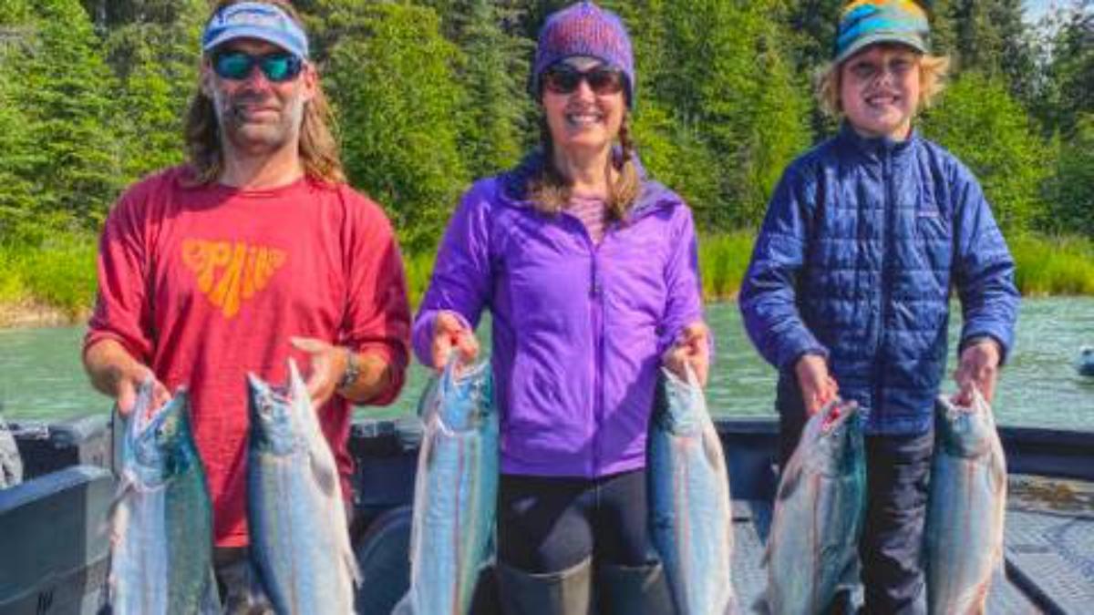 Guests with their catch of Sockeye Salmon